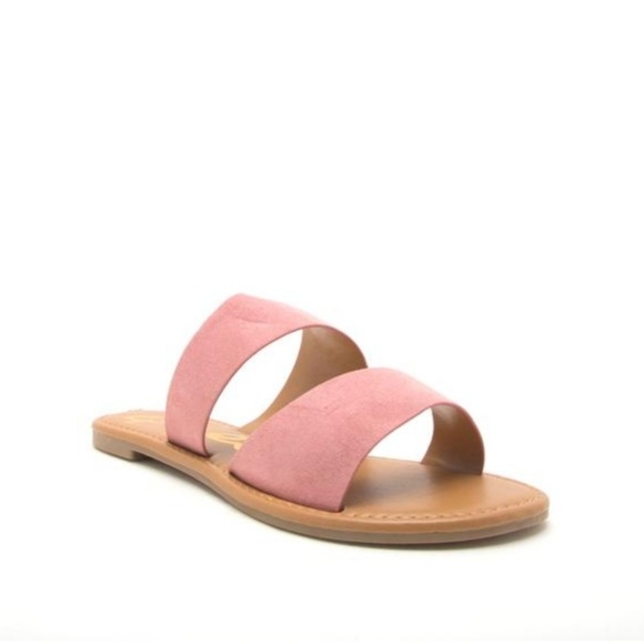 Easy Breezy Summer Vegan Flat Slides Pink - Picture 3 of 8
